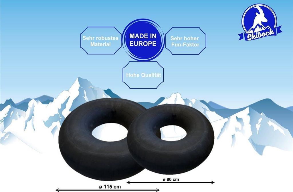 SkiBock LKW-Schlauch als Rodelschlauch Schlitten Snowtube Rodelreifen Bob - Groesse: Durchmesser-80 cm