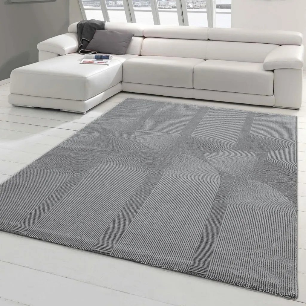 Tapis Gris Anti-Poussière en Textile Recyclé - Décoration Moderne 80x150