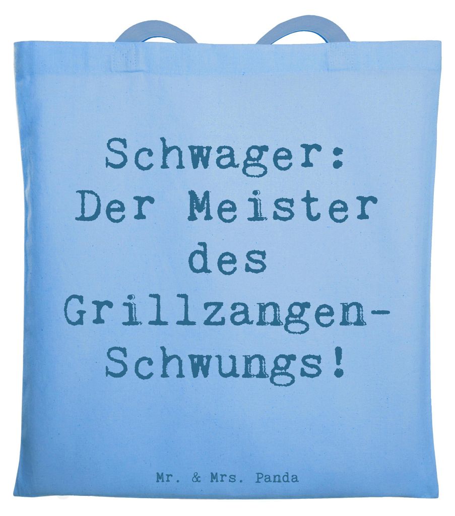 Mr. & Mrs. Panda dokumententasche Spruch Schwager Grillmeister - Sky Blue - Geschenk, Verwandtschaft, Freundschaft, Dankeschön, Familie, persönli...