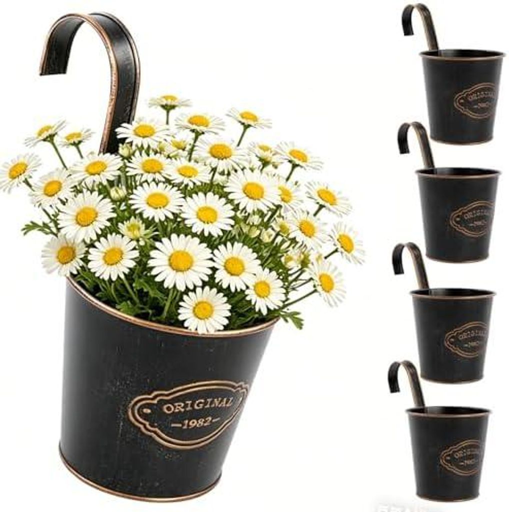 4er Set Hängetöpfe Balkon mit Drainageloch, Blumentopf Produktbild 