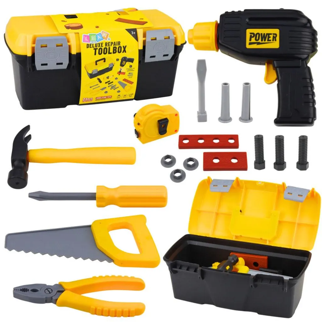 Set de bricolage pour enfant : mallette 23 outils et visseuse à piles