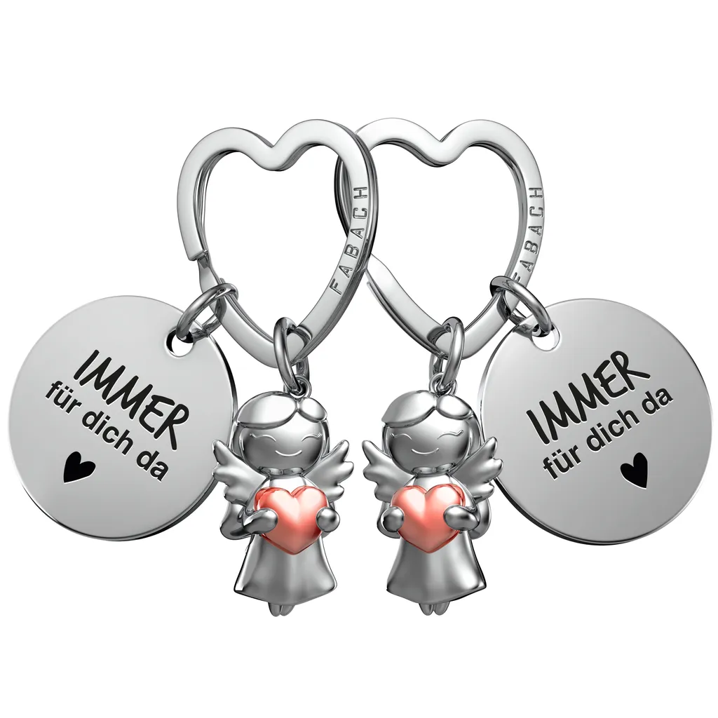 Porte-clés meilleure amie avec pendentif étoile et ange protecteur