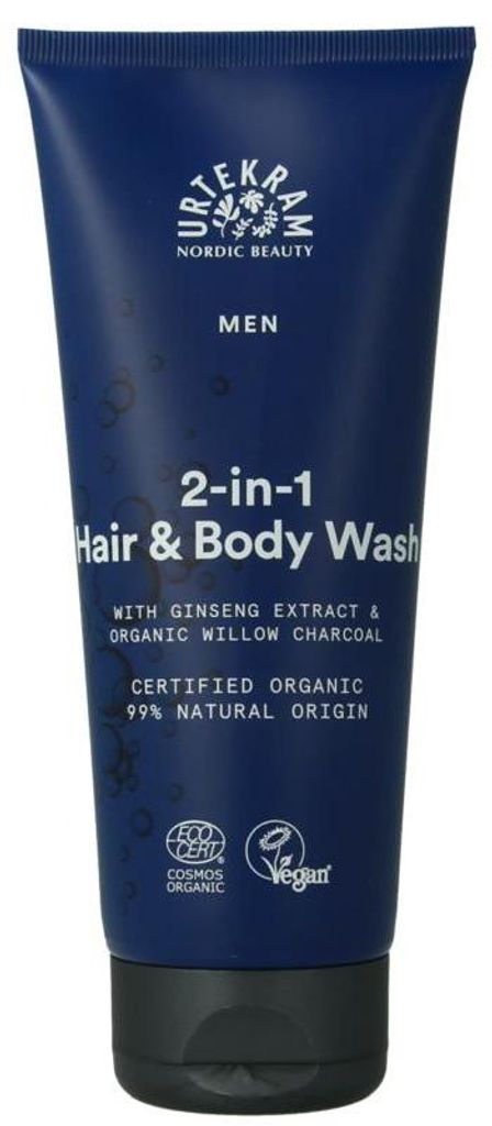 Urtekram Men haar en body wash (200 ml) Productafbeelding 