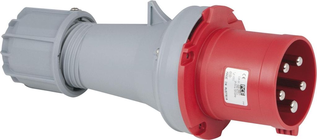 PCE CEE 63 A/400 V 5-pin Plug male Rot - IP44