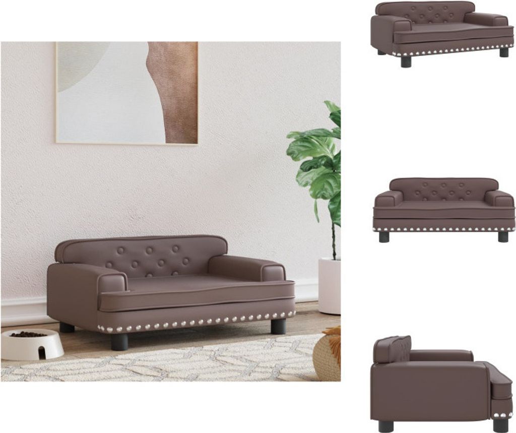 vidaXL Hundebett Braun 70x45x30 cm Kunstleder - Hundebetten