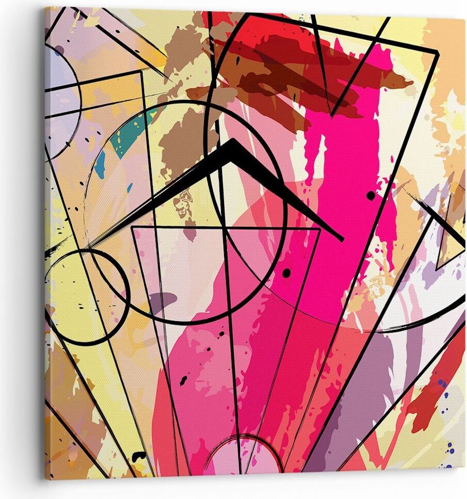 Bild auf Leinwand - Leinwandbild - Abstraktion modern - 70x70cm - Wand Bild - Wanddeko - Wandbilder - Leinwanddruck - Bilder - Kunstdruck - Wanddek...