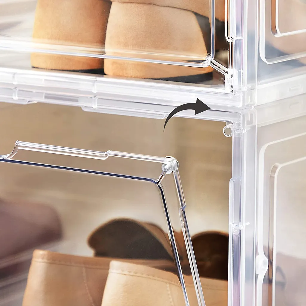 Rangement Chaussures pour Dressing et Entrée - 6 Boîtes Transparentes