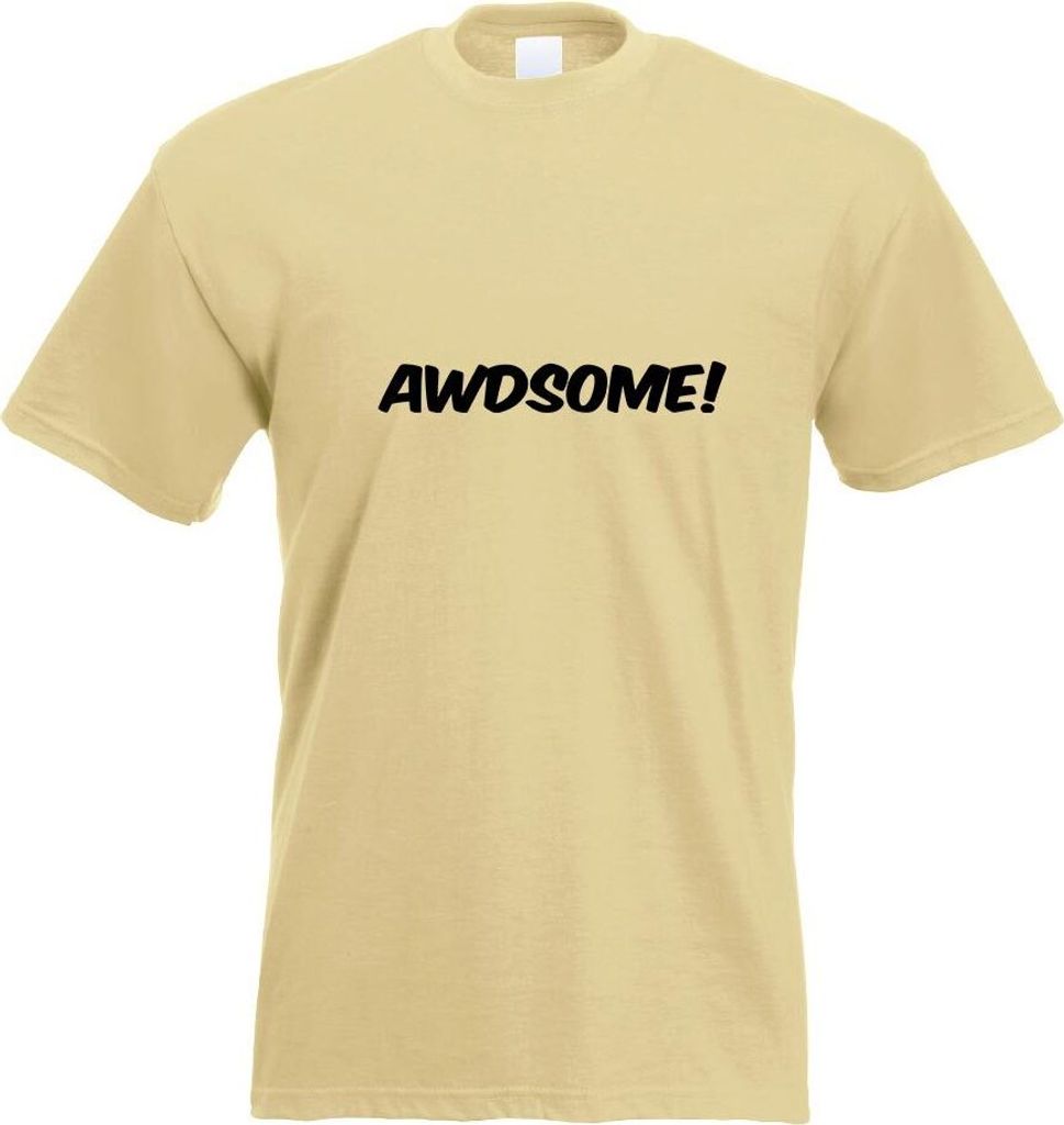 Kiwistar - T-Shirt - Khaki - AWDsome! Motiv Bedruckt Funshirt Design Print - mit Motiv Bedruckt - Funshirt Design - Sport - Freizeit - Herren - M
