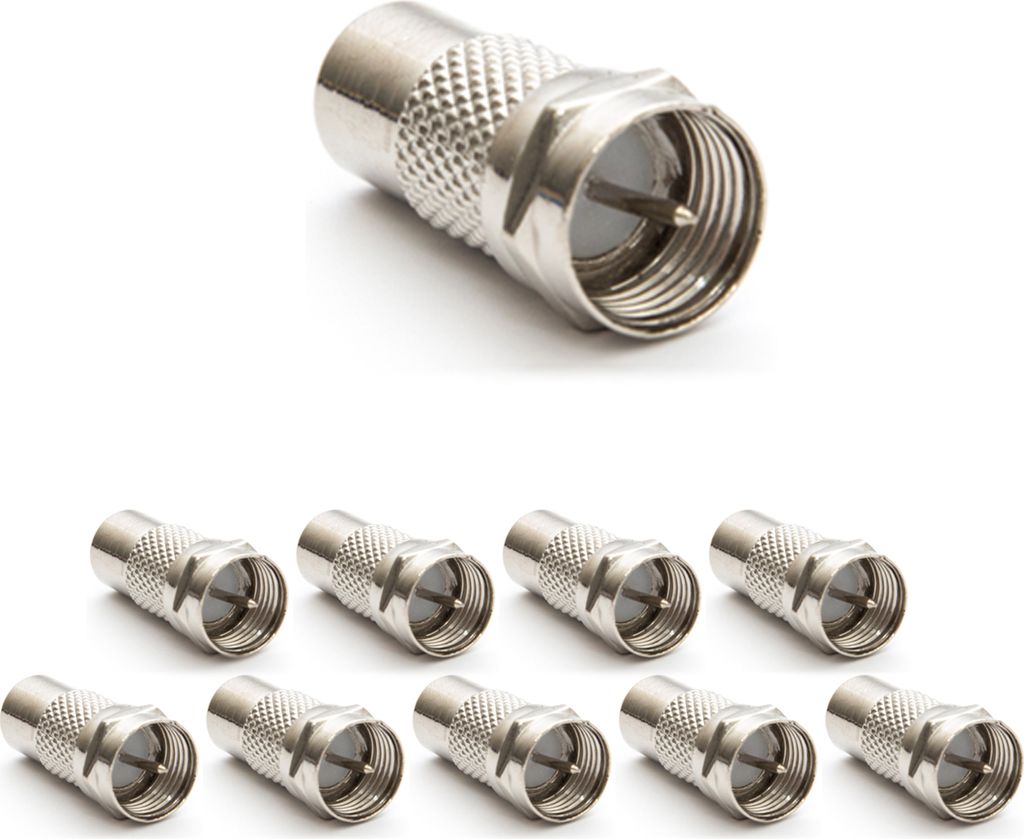 PremiumX 10x F-Adapter F-Stecker auf Cinch Buchse TV Koaxialkabel Verbinder