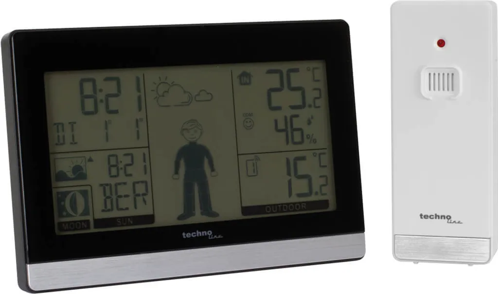 Station météo avec capteur extérieur sans fil Technoline WS9612 noir