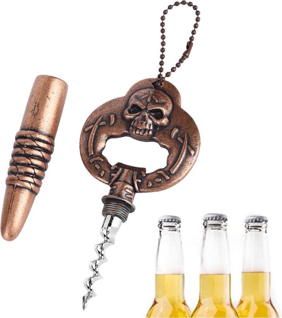 Wine Bottle Opener Portable Zinc Alloy Skull Pattern Beer Openers Crafts for Home Bar KTV