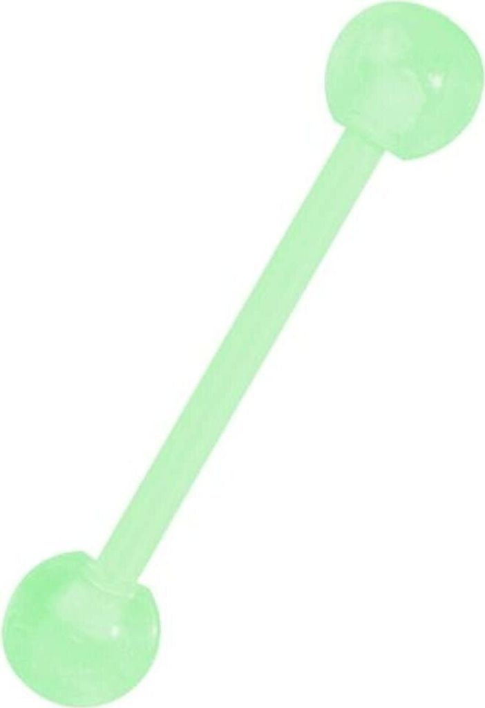 Karisma Bioplast UV Acryl Grün Zungenpiercing Hantel 5/5mm Kugeln - 16.0 Millimeter