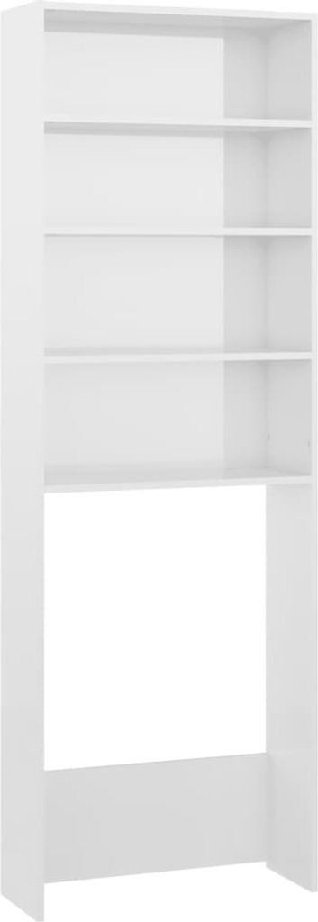 Waschmaschinenschrank Hochglanz-Weiß 64x24x190 cm