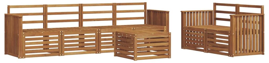 vidaXL Outdoor-Sofagarnitur 7 pcs Natur Massivholz Akazie