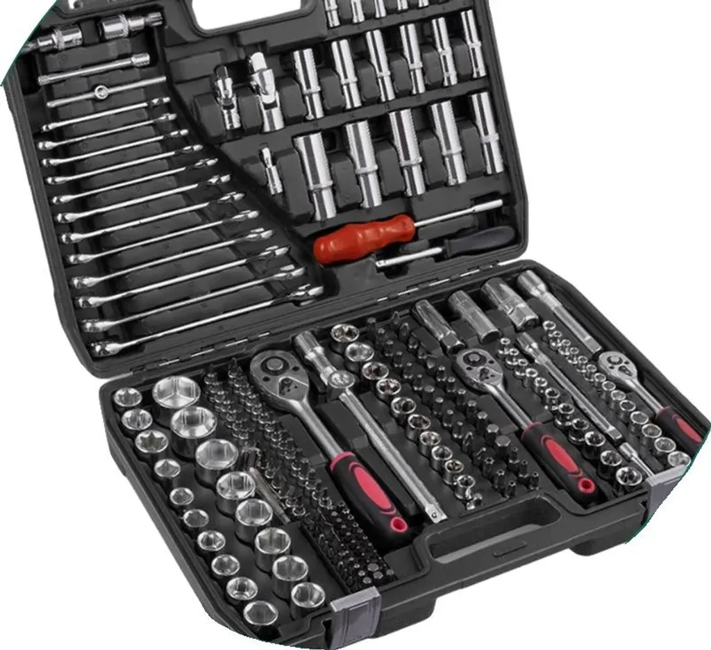 Coffret mécanique 216 pièces avec clés dynamométriques pour automobile