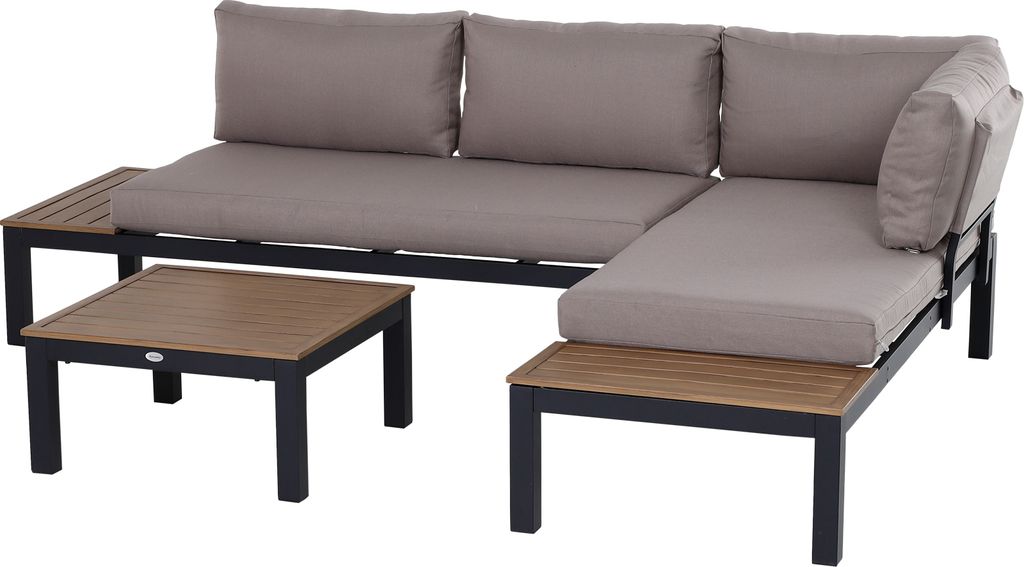 Outsunny 3-teiliges Gartenmöbel-Set Sofa Beistelltisch mit Produktbild 