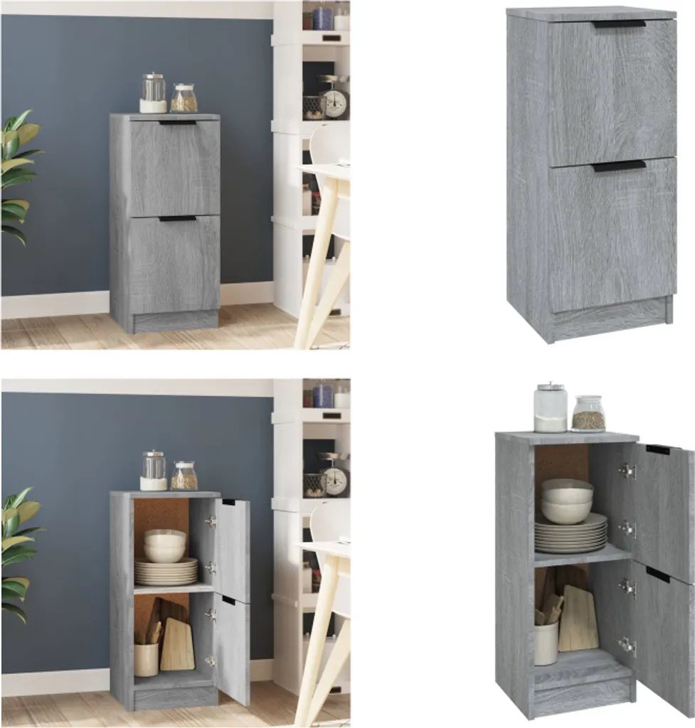 vidaXL Mobiletto Grigio Sonoma 30x30x70 - Miglior Prezzo