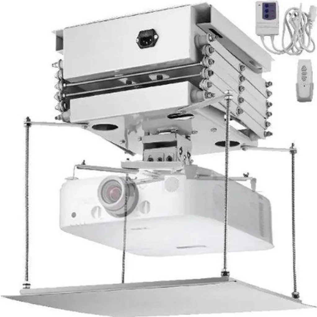 Support plafond vidéoprojecteur universel blanc charge 30kg 500x500mm