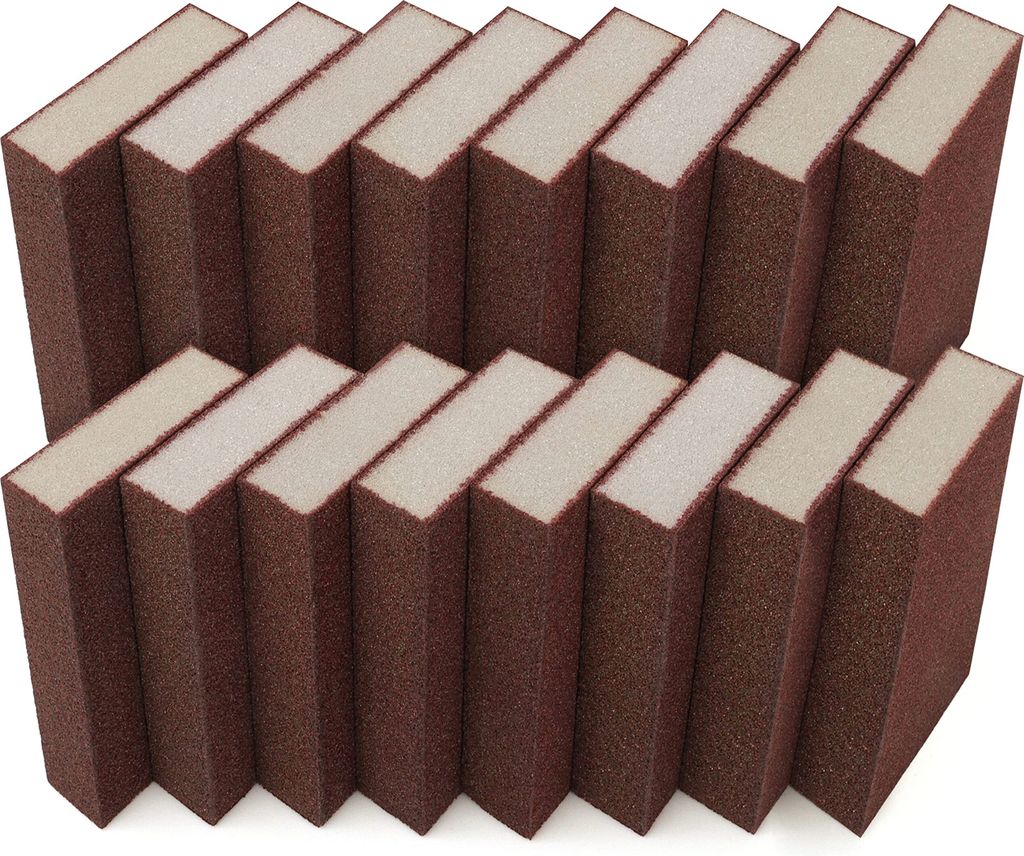 Belle Vous 16er Pack Schleifschwamm Set - Nassschleifpapier Set und Trocken Schleifpapier Schwamm Set - Waschbar & Wiederverwendbar, Grobe 70er