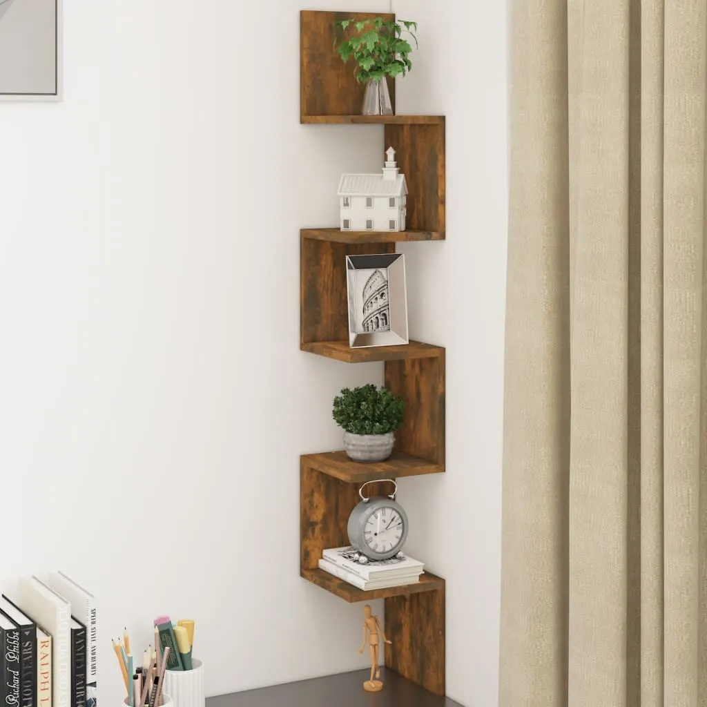 Scaffale Angolare Rovere Affumicato 20x20x127,5 Maison Exclusive