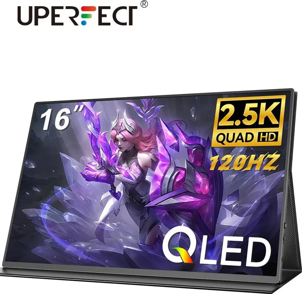 Moniteur portable 16 pouces 2K 120Hz IPS 2560x1600p avec prise UE