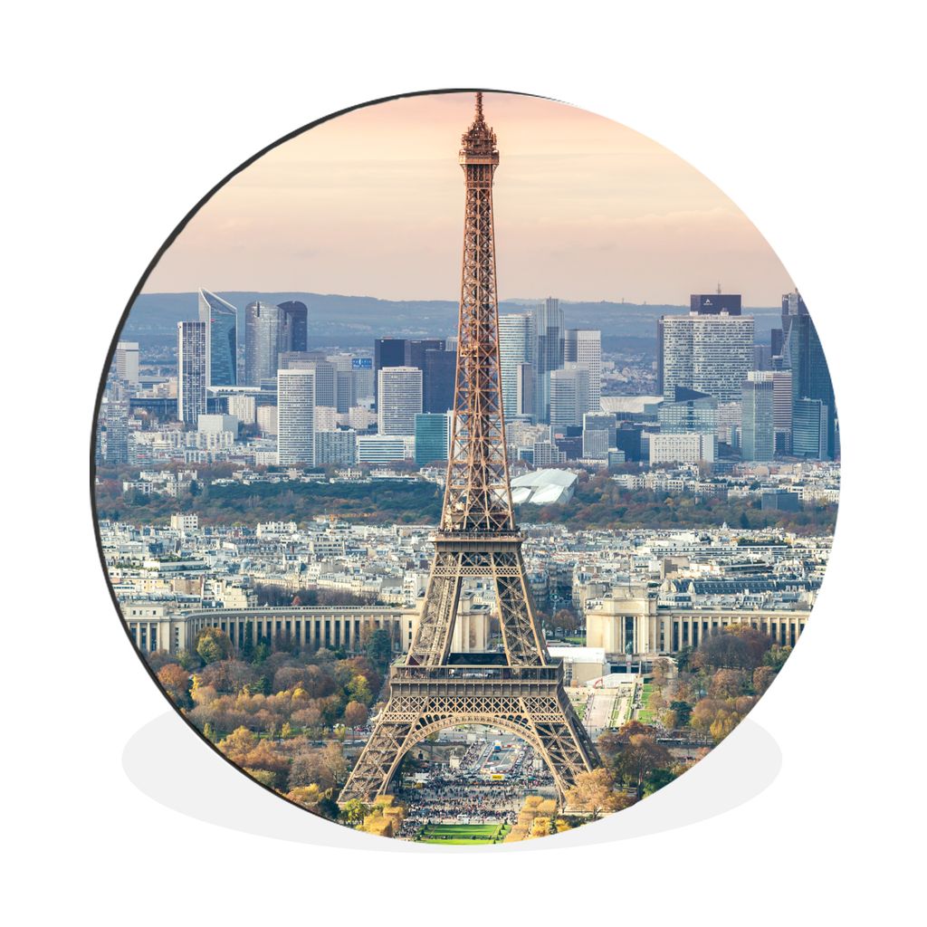 MuchoWow Aluminium Wandkreis Eiffelturm - Paris - Himmel Ø 30 cm Wanddeko Modern Wohnzimmer - Wand Bild - Wohnzimmer - Runde Bilder - Alubilder ...