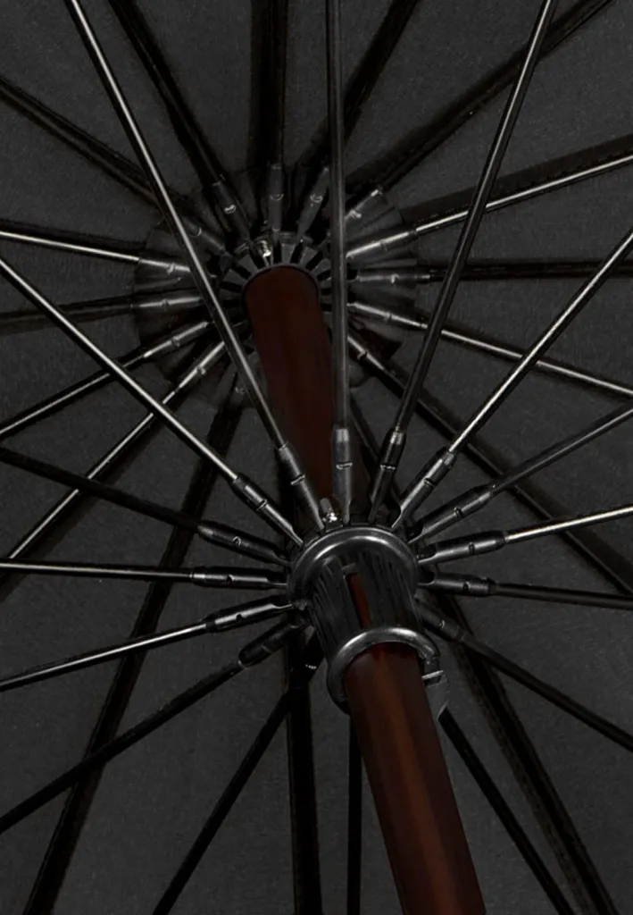 ombrello antivento 103 cm poliestere nero - 6
