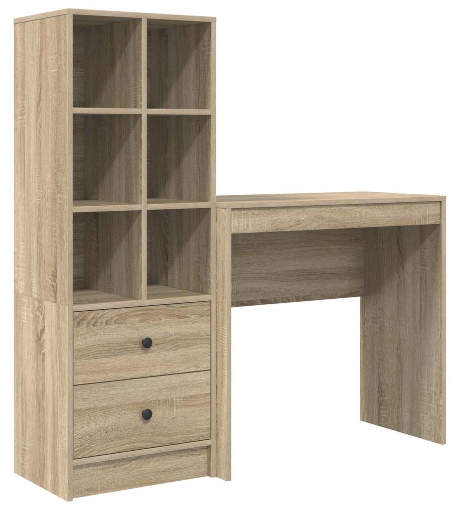 Schreibtisch mit Schubladen mit Regal 2 pcs Sonoma-Eiche
