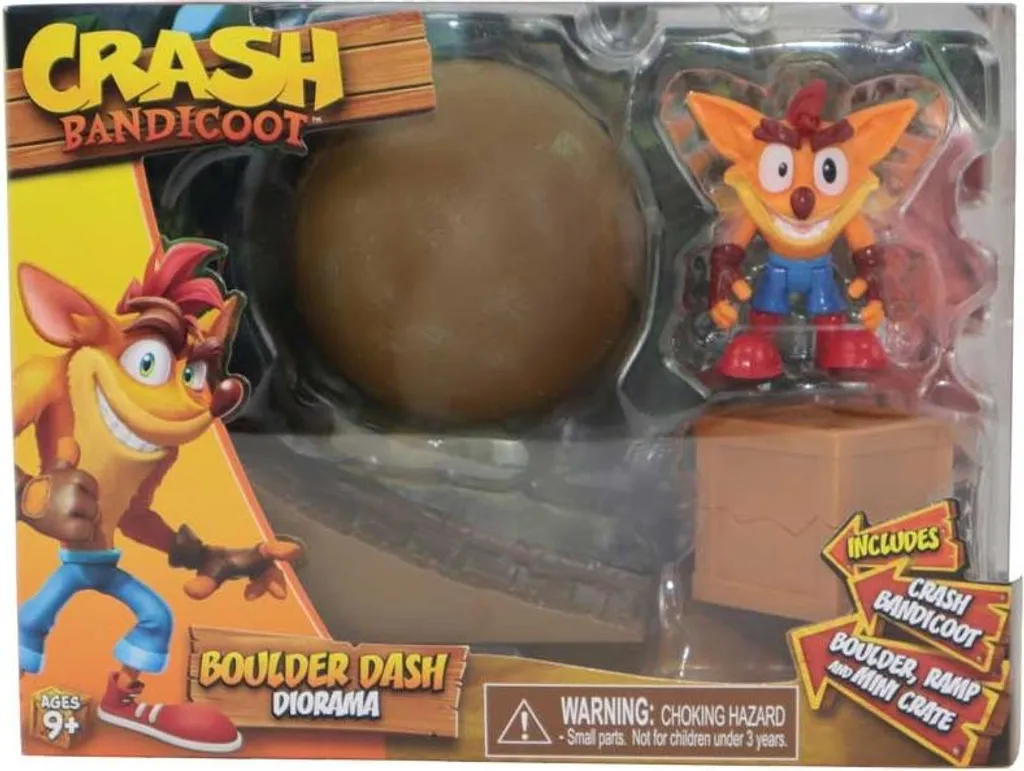 Bandai Crash Bandicoot Diorama Boulder Dash - Figurine de Collection 11cm
