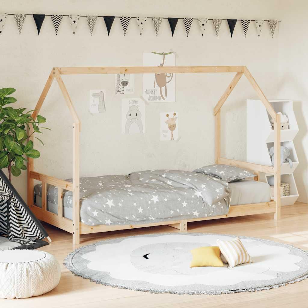 vidaXL Detská postieľka 90x200 cm z masívneho borovicového Obrázok produktu 