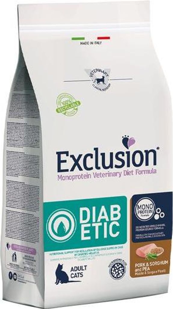 Exclusion Diabetic Cat Schwein, Hirse & Erbse 1,5 kg Katzentrockenfutter