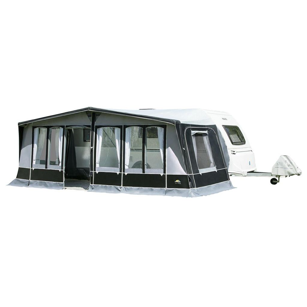DWT Prime Air II Gr. 71 - Umlaufmaß 1006-1030cm - grau - aufblasbares Vorzelt für Wohnwagen - Herausnehmbare Vorder- und Seitenwände - Air-In-Sy...