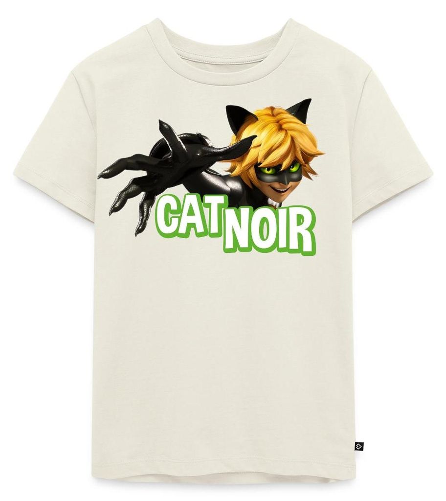Spreadshirt Miraculous Cat Noir Adrien Kinder Premium T-Shirt, 122/128 (6 Jahre), Naturweiß
