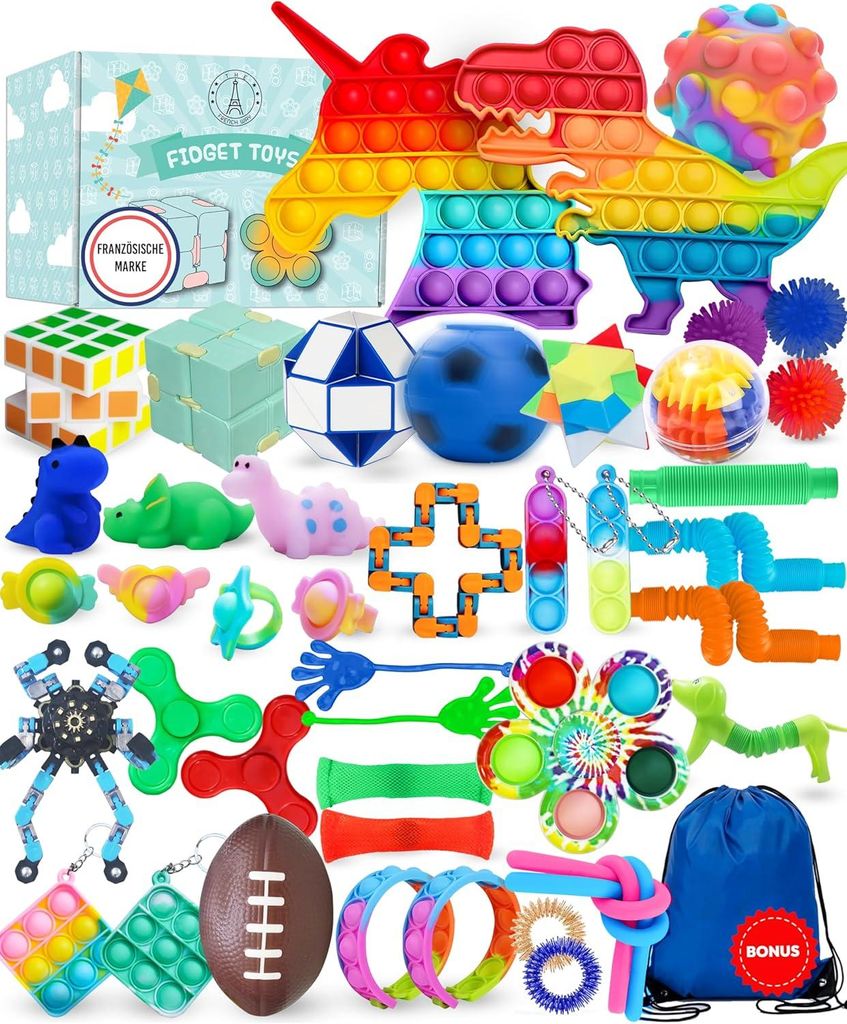 Fidget Toys Set – Anti Stress Spielzeug für Kinder und Erwachsene – Skills Set zur Stressbewältigung und Konzentrationssteigerung