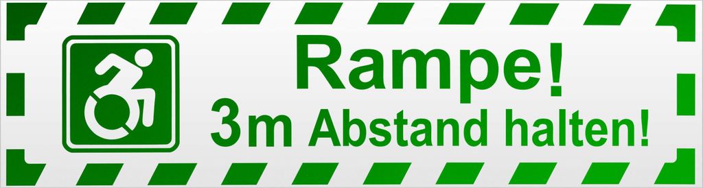 Kiwistar Rampe! Motiv 3m Abstand gestreift Magnetschild Schild magnetisch - 20cm Grün - reflektierend - Magnetfolie für Auto PKW Kfz