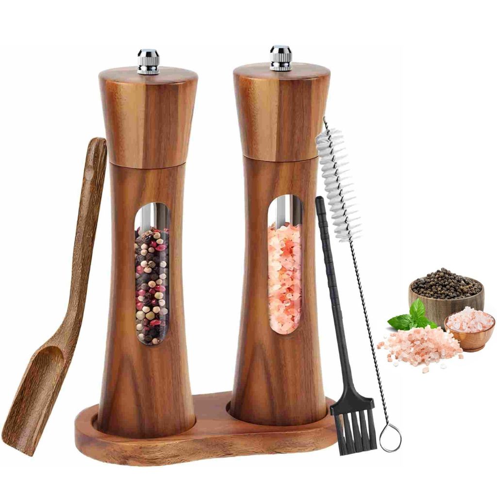 2er Set Salz-/Pfeffermühle Gewürzmühle Set manuell, Produktbild 