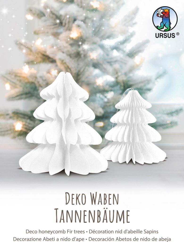 URSUS Waben Tannenbaum Set 2 Stk 30 cm 45 cm Weiß