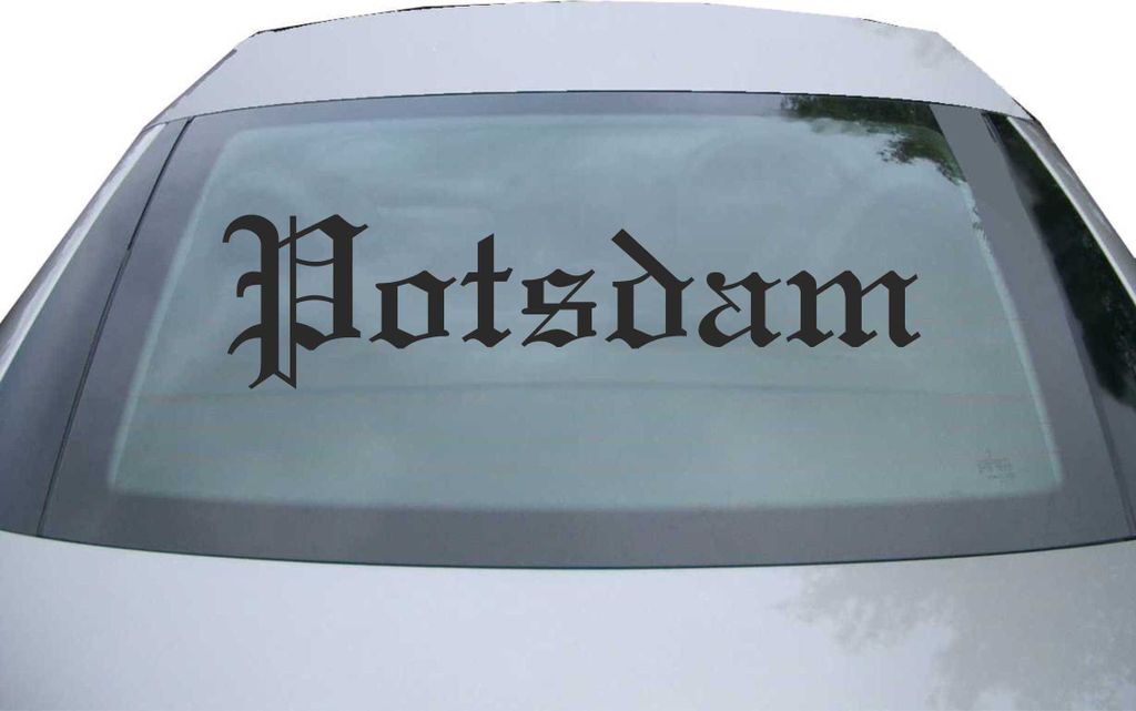 Indigos UG - Aufkleber Heckscheibe & Motorklappe DE6560 - schwarz - 600x150 mm - Stadt Potsdam - Auto Scheiben Fenster Heckklappe Tuning Racing JDM...