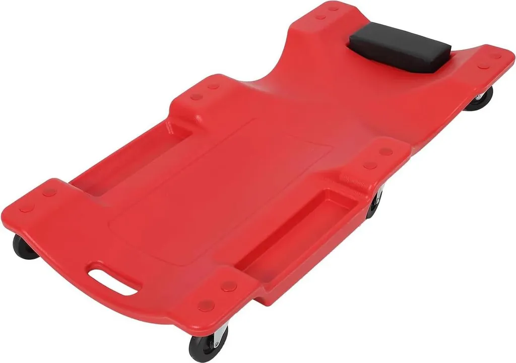 Chariot de visite mécanicien 102 cm en plastique PE charge 150 kg jaune