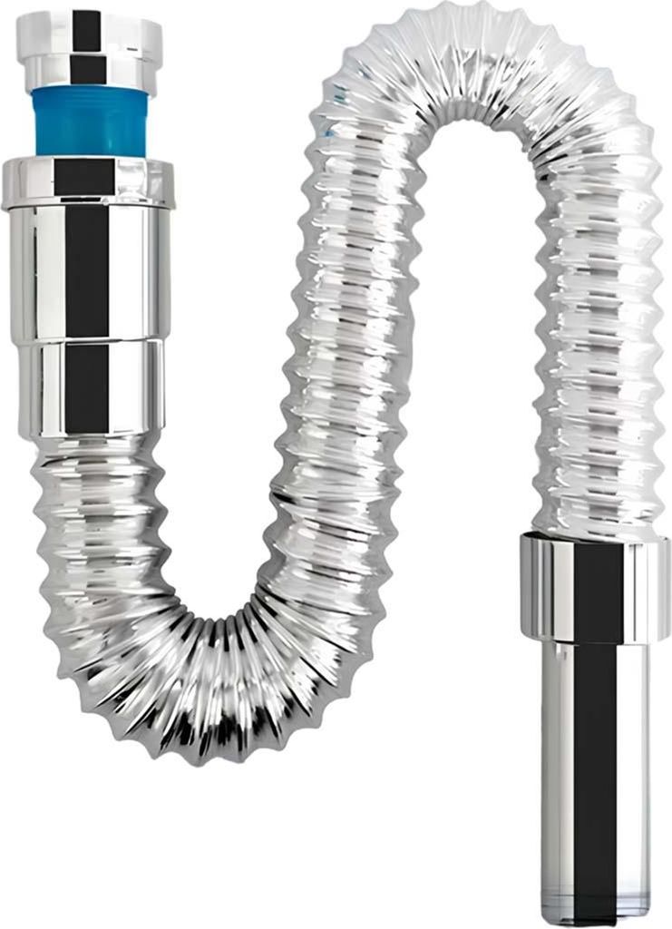 Avizar, Ablaufschlauch 41cm verchromt & verstärkt, Silber