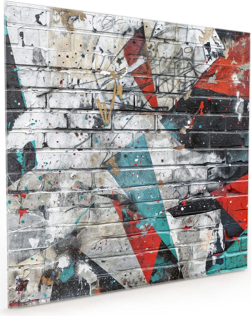 Küchenrückwand Spritzschutz Glas mit Motiv Graffiti Mauer 40 x 40 cm