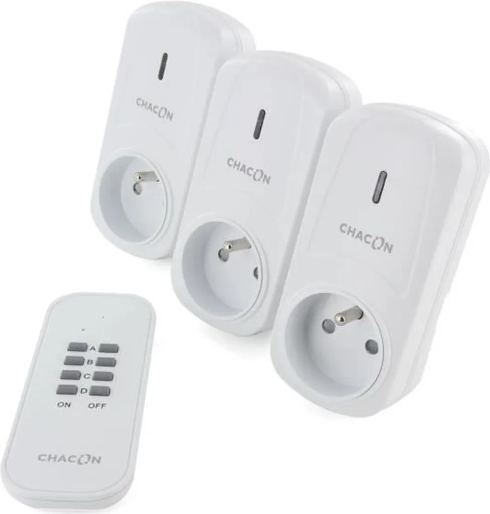 Set Chacon 3 Prese Wireless con Telecomando: Comfort Totale a Casa