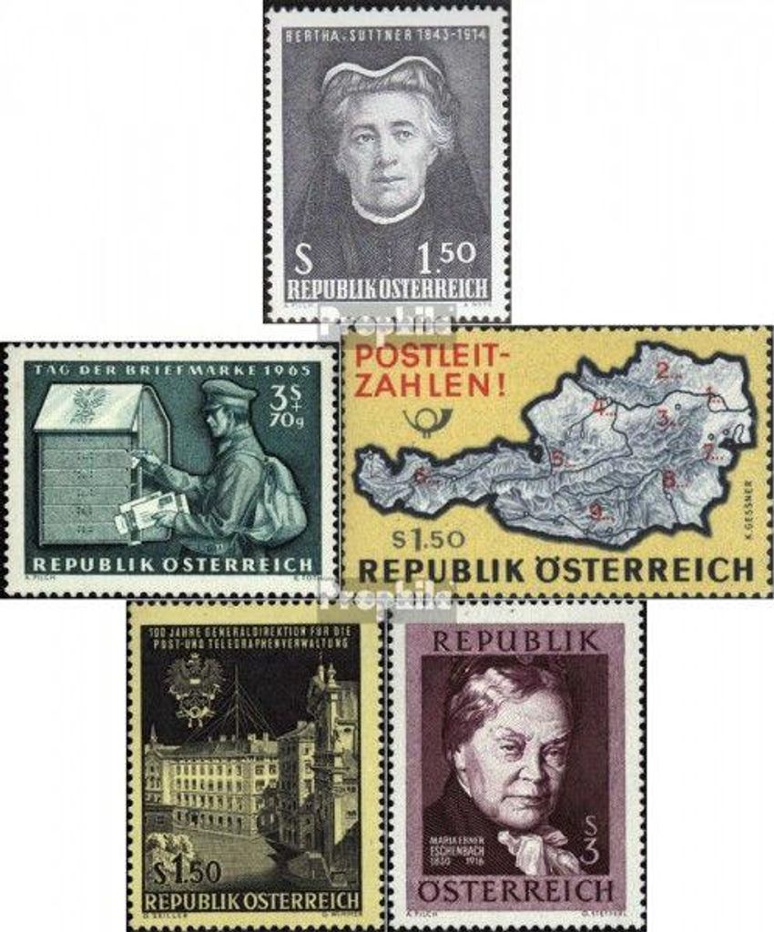 Briefmarken Österreich 1965 Mi 1199,1200,1201,1202,1203 Produktbild 