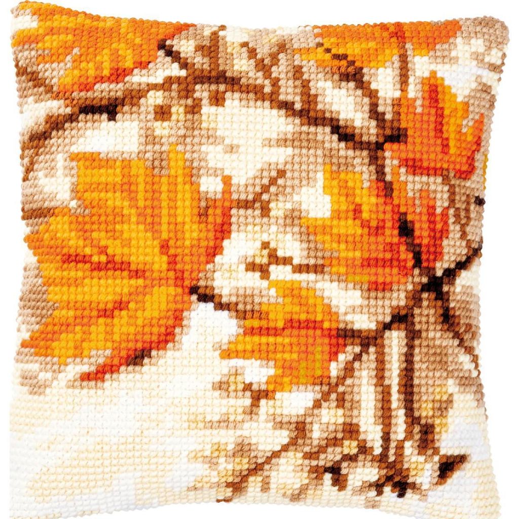 Vervaco PN-0188576 Kreuzstichkissenpackung Herbstblätter