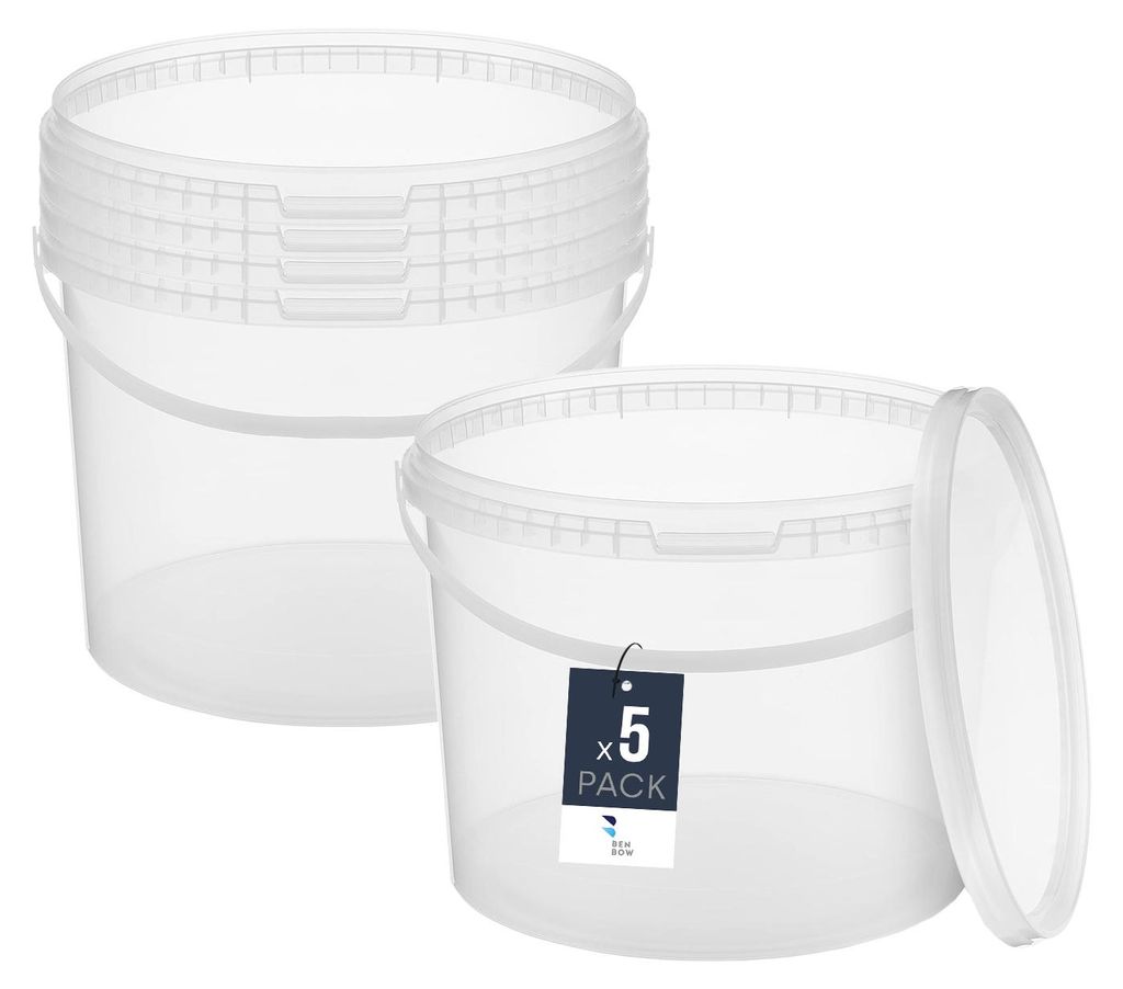 BenBow Seau avec couvercle 10L x5 Transparent - qualité Image du produit 