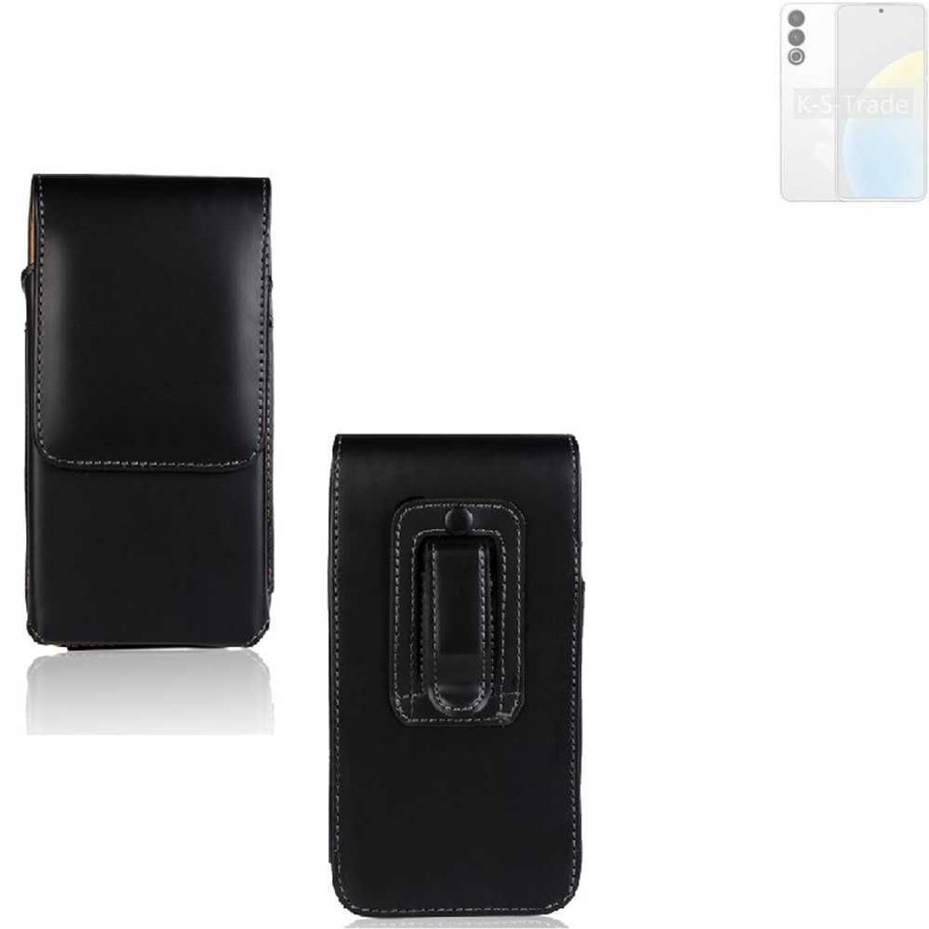 K-S-Trade Gürteltasche kompatibel mit Meizu 20 Classic Schutz Hülle Handy Hülle mit Magnetverschluss Holster in schwarz