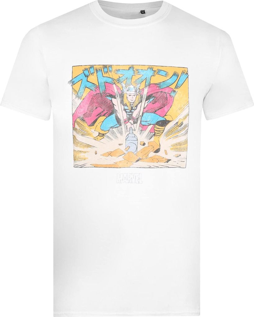 Thor - "Japan" T-Shirt für Herren/Damen Uni Regulär kurzärmlig TV19852 (M) (Weiß)
