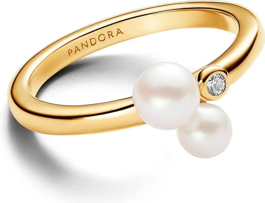 Bague Pandora Duo Ajustement Parfait Taille 56 Perles d'Eau Douce Durable