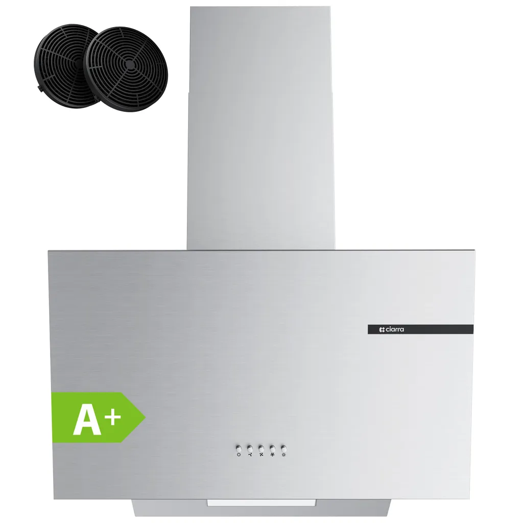 CIARRA VM6765AS Hotte Aspirante Inclinée 60 cm 580 m³/h Design Noir