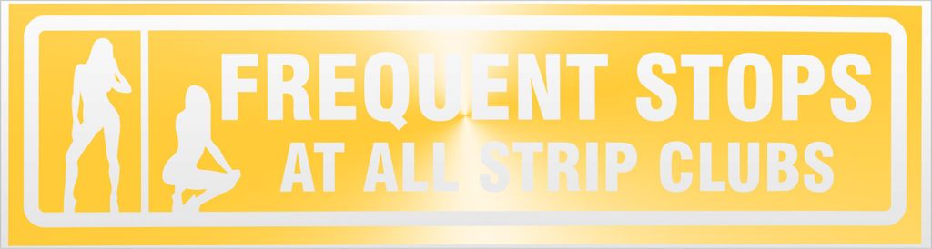 Kiwistar Frequent Stops Girls Club invertiert Magnetschild Schild magnetisch - 45cm Gelb - reflektierend - Magnetfolie für Auto PKW Kfz